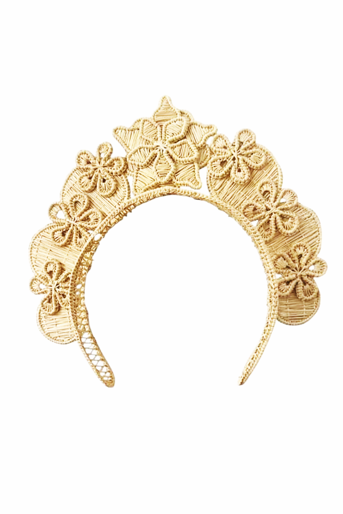 Diadema de palma de iraca momposina flores