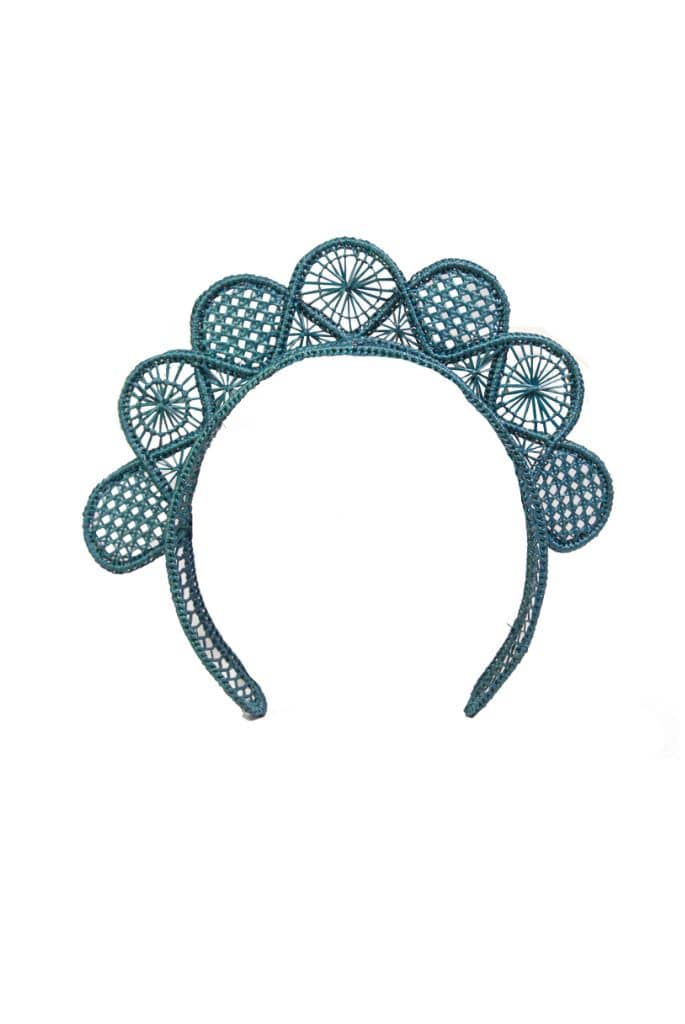 Diadema de palma natural turquesa (1)